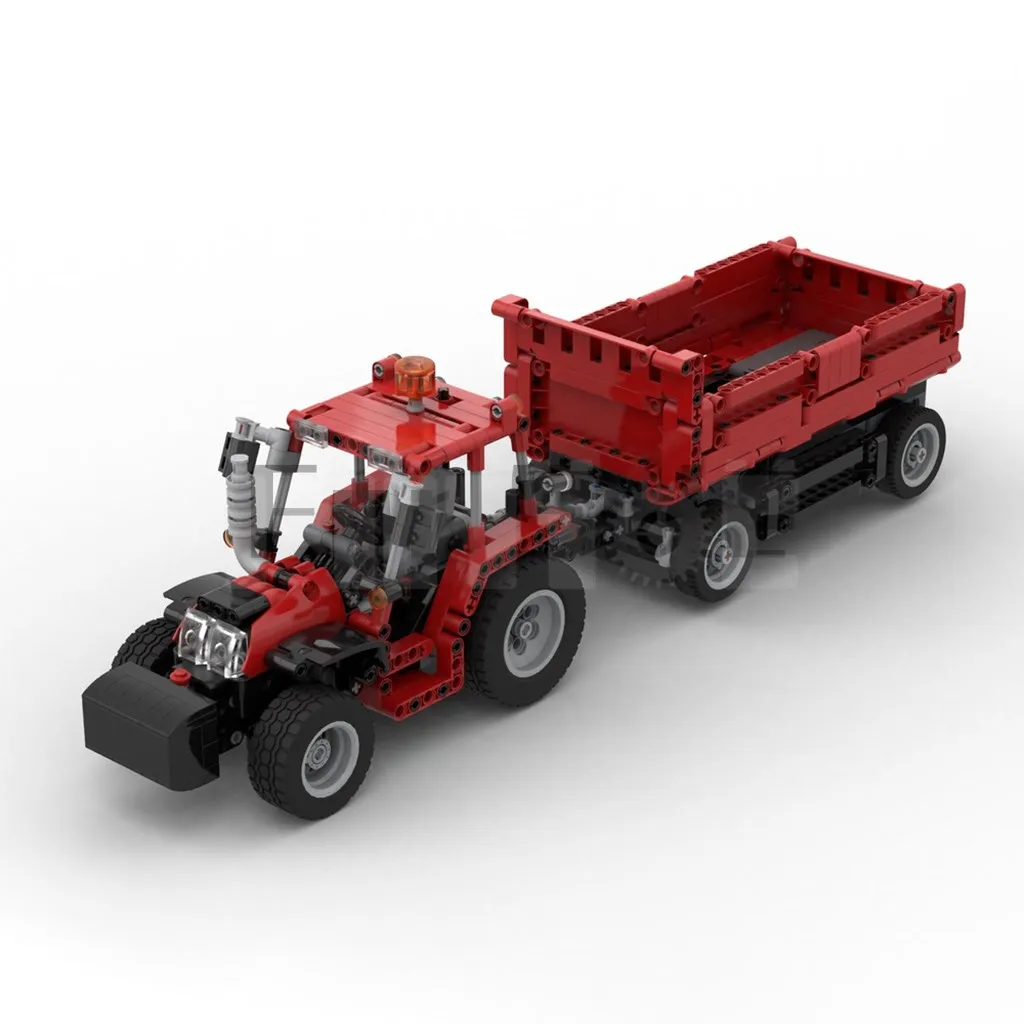 KM-61040 Mazās Saimniecības Traktora - Manual + RC Modeli ar SaperPL Celtniecības Bloku Lauksaimniecības Tehnika Savienoti Rotaļlietas Bērniem