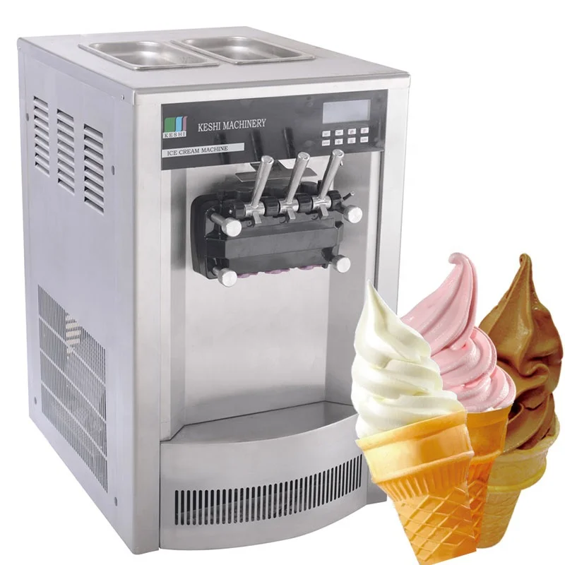 Komerciāla 3 Flavors Galda Itālijas Soft Kalpot Ice Cream Maker Mašīna