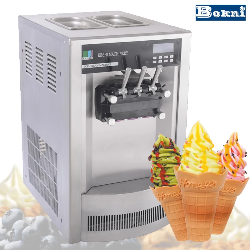 Komerciāla 3 Flavors Galda Itālijas Soft Kalpot Ice Cream Maker Mašīna