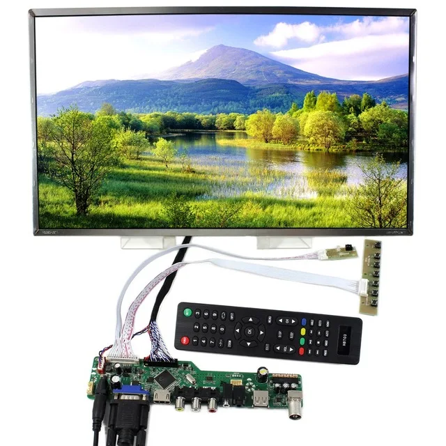 Kontrolieris valdes komplekts LP156WH2 VGA tālvadības 40pin LVDS LCD TV, AV, USB, HDMI-saderīgam 1366X768 LED Panelis, Ekrāns 15.6