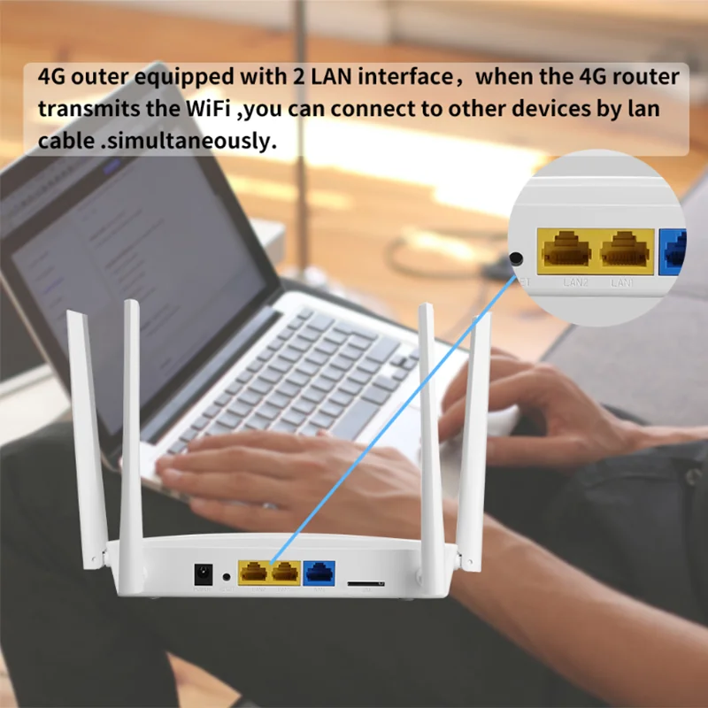 KuWfi 4G LTE Router 300Mbps Bezvadu Wifi Maršrutētāja WAN LAN Ports 4 Darba Režīms High-gain 4 Antena ar SIM Karšu Atbalsts 32 Lietotāji