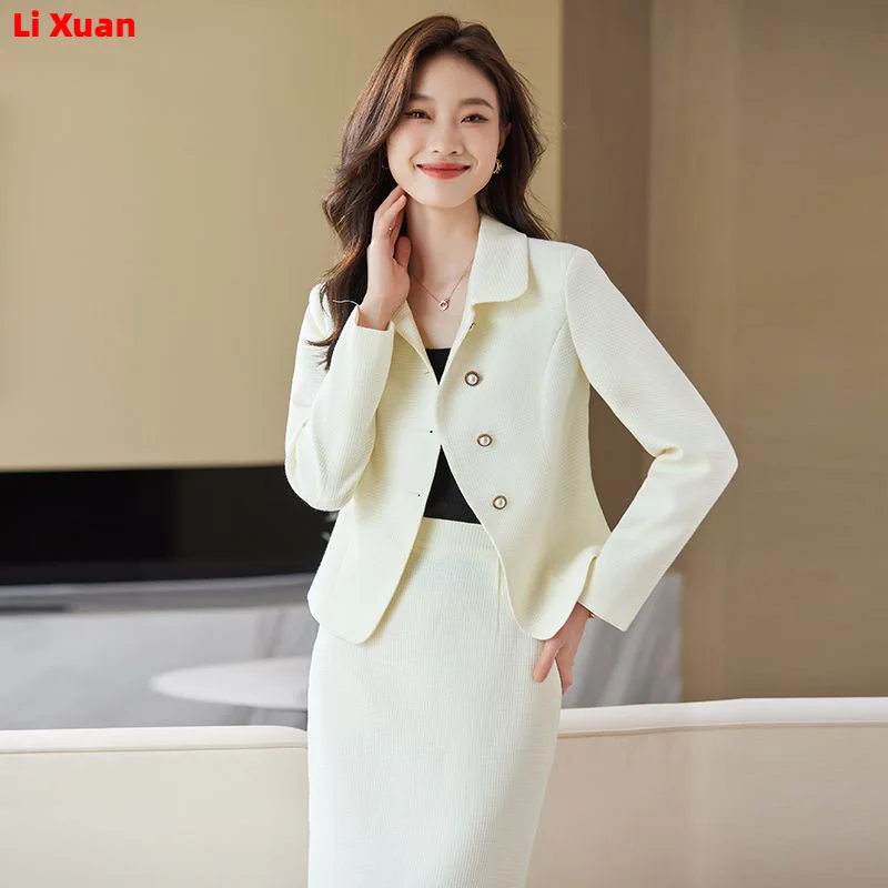Kvalitātes Rudens Oficiālu Žakete, Svārki Komplekti Tērpiem Korejas Sieviešu Uzņēmējdarbības Sieviešu Biroja Dāmas Darba Jaka Uzvalks 2023 Ziemas Jaunas