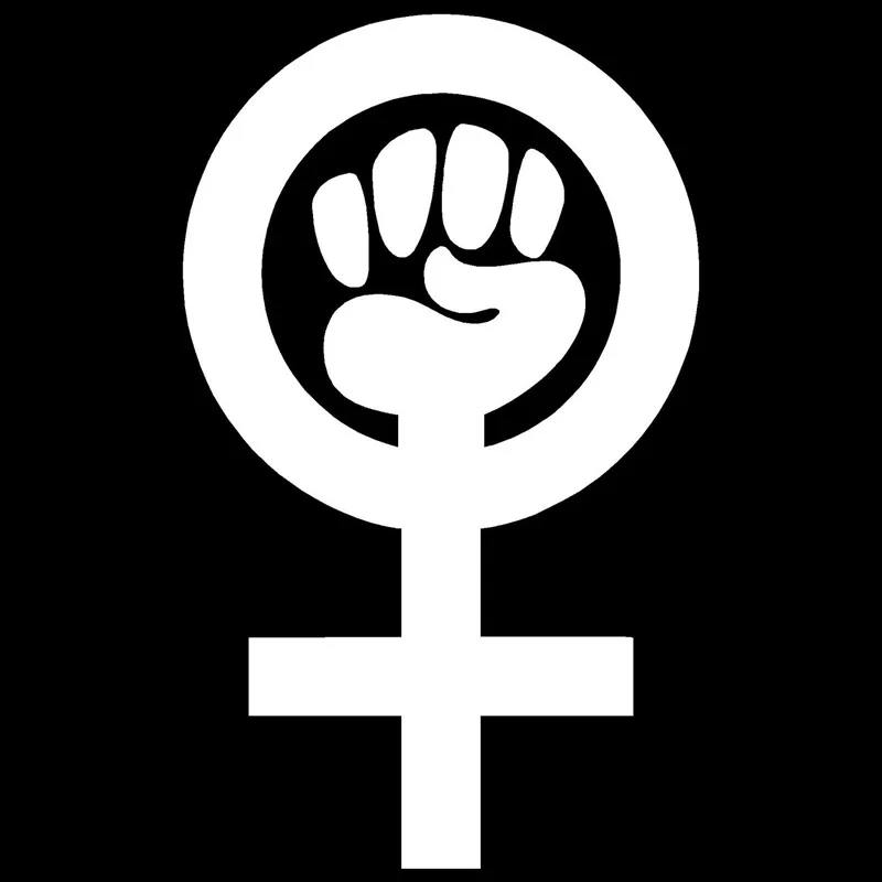 Sieviete Jauda Feministu Līmplēves, Auto Dizains, Uzlīmes Uzlīmes Melna/Sudraba 9.5 cm*15.7 cm