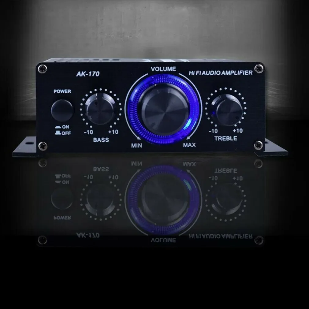 Stūres Pastiprinātājs Audio Karaoke Mājas Kinozāles 12V Mini Pastiprinātājs 2 Kanālu, ar Bluetooth saderīgi D Klases Pastiprinātājs USB Ieejas
