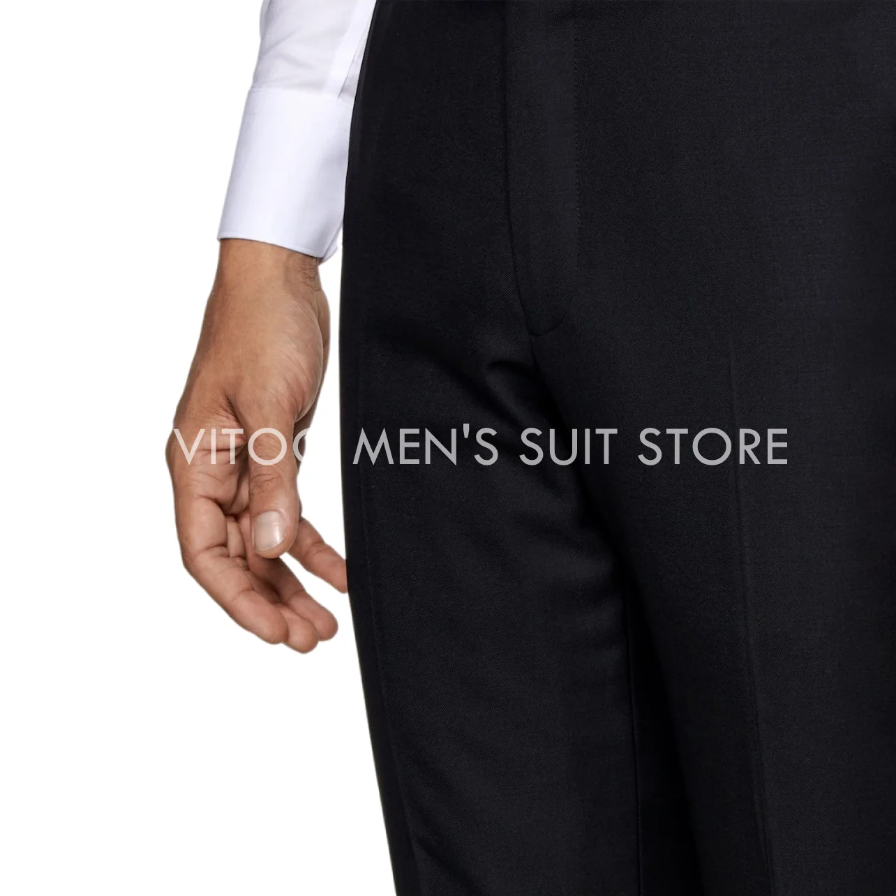 Vīriešu Bikses Melnā Vienkrāsainu/Pavasara Vasaras Uzvalku Biznesa Kāzu Slim Homme Kostīmu/Formālu Vīriešu Bikses Apģērbi/Pāris Bikses