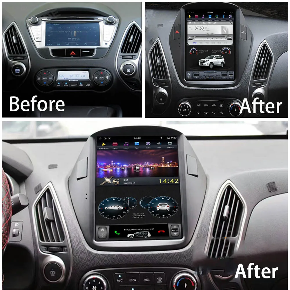 ZJCGO Auto Multimediju Atskaņotājs, Stereo, GPS Navigācijas NAVI Android 11 10.4 collu Ekrānu par Hyundai Tucson, ix35 GD 2010~2017