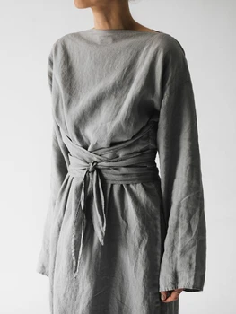 Jaunas Kleitas Sieviešu Modes Pavasara Rudens Vaļīga Siksna Temperaments Elegants O-veida Kakla Karstā Pārdošanas Objektu Apģērbs Sieviešu Kleita
