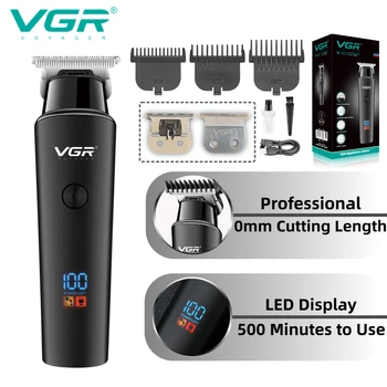 VGR Matu Trimmeris 0mm Hair Clipper LED Displejs, Matu Griešanas Mašīna Professional Elektriskā Uzlādējams 0mm Trimmeris Vīriešiem V-937