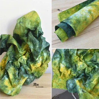 Slīpuma Zaļā Kaklasaišu Krāsošanas Krāsota Zilā Amatniecības Trīsdimensiju Tekstūra Rakstaina Papīra Dizaina Viltus Kraft Papīrs Apģērbu Audums