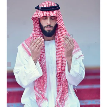 Vīrietis Saūda Arābu Islāma Apģērba Dubaija Musulmaņu Piederumi Headpiece Tautastērpā Turban Lūgšanu Cepuri Pleds Lakatiņu Vāciņi