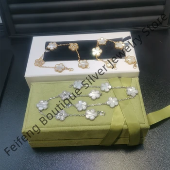 925 Sterling Silver Eiropas Tautas 18K Rose Gold Green Agate Ziedu Aproce Sieviešu Modes Pusei Augstas Kvalitātes Luksusa Rotaslietas