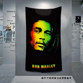 Retro Rock Mūzikas Auduma Mākslas Karogs Banner Bob Marley Jamaikas Regeja Plakātu Gobelēns Karājas Glezna Fona Dekors