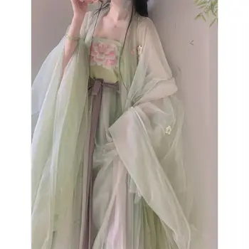 Ming Seno Stils, Pilns Komplekts, Seno Tērpu Platām Piedurknēm Plūsmas Svārki Cheko Svārki Sieviešu Han Ķīniešu Apģērbu