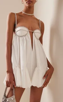 2023 Sexy Sievietes Kroku ar Urbi Ķēdes Kleitu Modes Cietā Backless bez Piedurknēm Zeķu Kleitas Žēlastību Kluba Puses Vestidos