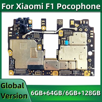 Pamatplates PCB Modulis Xiaomi Pocophone Poco F1, Oriģināls (Mainboard), 64GB, 128GB, Loģika Valde, Pasaules Firmware