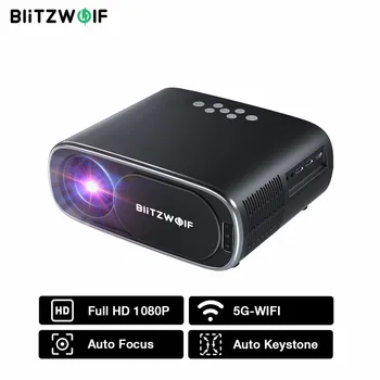 BlitzWolf BW-V4 1080P Projektoru, 5G-WIFI Atspoguļojot Bezvadu Automātiska Trapeces Korekcija 260ANSI LCD Projektori Mājas Kinozāles Filmas