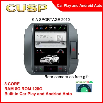 Tesla Stila Touch Screen Auto Stereo Bluetooth Android 11.0 10.4 collu 8G+128G Par KIA SPORTAGE 2010 - Tracker Ierīces Auto
