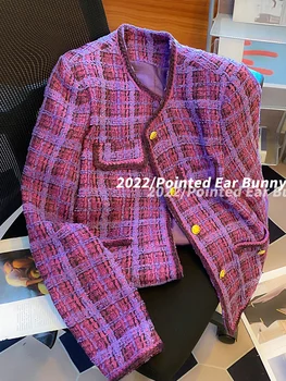 Purpura Neliels Tīkams Mētelis Jaunu 2023 Pavasara Apģērbus Maziem un Augstas klases Dizains Nozīmē, Mazo un Populārs Sieviešu Pavasara Valkā