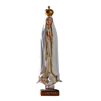 Mūsu Fatimas Dievmātes Statuja Attēls Kolekcionējamus Galda Rotājumu Ārkārtas Precīzu Detaļu Griešanai Dabas Skaists, Spilgts