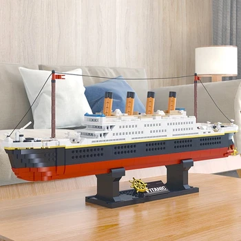 Kuģa Modelis Celtniecības Bloku Liela Kruīza kuģa Kuģa Tvaikonis, Ķieģeļu 3D Kolekcija Diy Montēt Rotaļlietas Rotājumu Dekoru, Dāvanu Bērniem