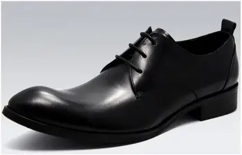 Jaunpienācēju Britu kurpes vīriešiem kleitu kurpes roku darbs norādīja toe modes mežģīnes up vīriešu biznesa apavi