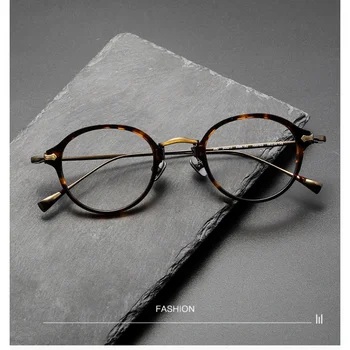 Tīra Titāna Briļļu Rāmis Vīriešu Vintage Pārredzamu Apaļas Brilles Sievietēm Tuvredzība Recepšu Skaidrs, Briļļu Rāmji, Brilles