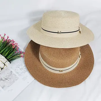 Liels Malām Zircon Burtu M Kristāla Jaunu Džeza Beach Saules Cepures Sievietēm Spaini Cepures Vasaras Sauļošanās Cepures Āra Salmu Cepurīte
