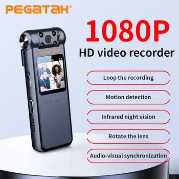 PEGATAH 1080P HD Mini Kamera ar Infrasarkano Nakts Redzamības LED Ekrānu ar Mazo Videokameras Bodycam Sporta DV Videokamera Auto DV