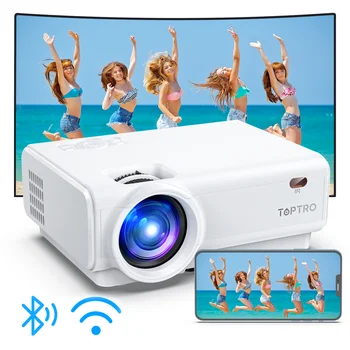 TOPTRO Projektoru WiFi Projektoru 9500Lumens Atbalsta 1080P Āra Filmu Proyector Portatīvo LED Bluetooth Projektori