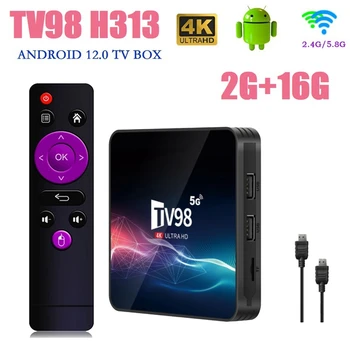 TV98 TV Kastē 2G+16.G 2.4 G &5G Wifi Allwinner H313 4Kx2k Android 12 Set-Top Box TV98 Media Player, Izturīgs, Viegli Izmantot, Plug MUMS
