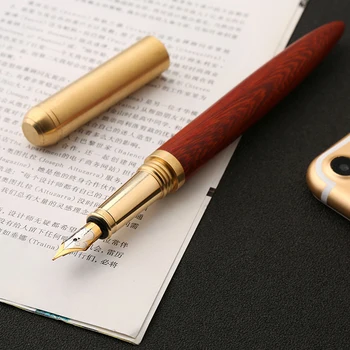 Retro Metāla Tintes Pildspalva 0.7 mm Vintage Koka Rakstot Pildspalvas Studentiem, Mākslas Kaligrāfijas Rakstāmpiederumi Biznesa Dāvanas, Kancelejas Piederumi