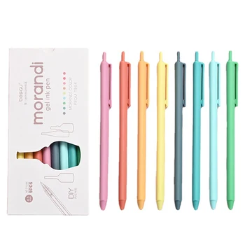 9 Krāsu Tintes Gēla Pildspalvu Komplekts 0.5 mm Piepildīt Vienmērīgu Tintes Rakstot Izturīgs Parakstīšanas Pildspalvu Vintage Krāsu Macarons Pildspalvas Dāvanu