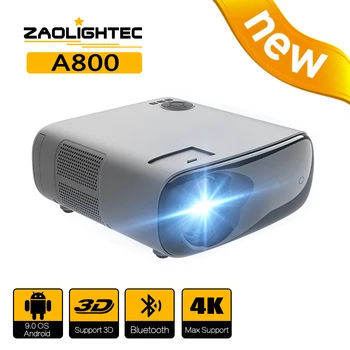 ZAOLIGHTEC A800 Android Projektoru Full HD Dzimtā LED Mājas Kinozāles Projektori 4k Video Projektoru 1080P Bluetooth, WIFI, Smart TV