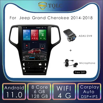 Automašīnas Radio Android Tesla Stila Ekrāna Jeep Grand Cherokee 2014-2018 12.8 Collu Stereo Carplay Multivides 4G WIFI Galvas Vienības