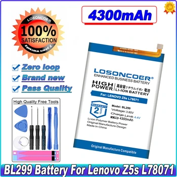 LOSONCOER BL299 4300mAh Akumulatoru, Lenovo Z5s L78071 Mobilā Tālruņa Akumulators Bezmaksas rīki