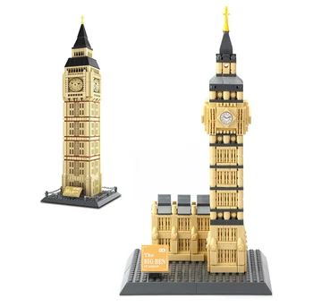 Nanobricks Pasaules slaveno Arhitektūras Mikrouzņēmumu Veidošanas bloku Elizabete Tower Londonā, Anglijā U. K Modelis Big ben Lielbritānijas Ķieģeļi Rotaļlietas