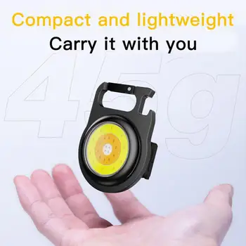 Pārnēsājams Mini COB Lukturīti, Darba Gaisma Daudzfunkcionāla Keychain Avārijas Lāpa USB Uzlādes Kempings Spilgti Telts Zvejas Lampas