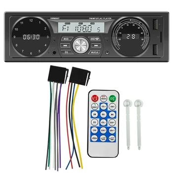 1DIN Auto Stereo MP3 Atskaņotājs, in-Dash Auto FM Radio, Bluetooth, USB/ AUX IN Maksas ar Pulksteni un Temperatūras Displejs