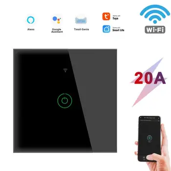 Tuya WiFi Smart Sienas Slēdzis 20A ES Ūdens Sildītājs Touch Slēdzis Smart Home Darbi Ar Alexa, Google Home Balss Vadība
