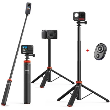 Alumīnija Sakausējuma Bluetooth Remote Selfie Nūju Statīvs Monopod par GoPro Hero 11 10 Osmo 2. Darbība Insta 360 Vienu R Action Camera