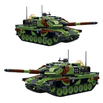 1043PCS War2 Militāro Ķieģeļu vācu Leopard 2A6 Galvenais Kaujas Tanks Modelis, Salikts Celtniecības Bloki, Rotaļlietas Bērniem Zēni Dāvanu