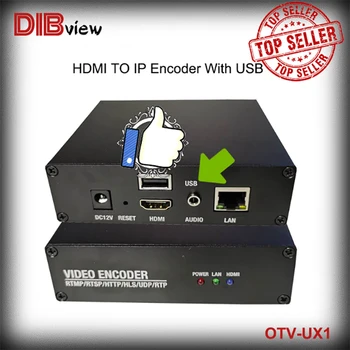 OTV-UX1 YouTube Straumēšanu 1080P 60fps H. 265 HEVC SRT RTMP RTSP H. 265 HDMI Kods IPTV Video Kodētāju Ar USB, Lai Tiešraides