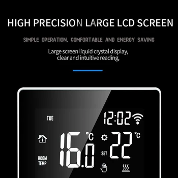 1 Gab. 3A LCD Elektriskās Grīdas Apkures Kontrolieris/Ūdens / Gāzes Katlu Tālvadības Kontrolleris Google Home, Alexa