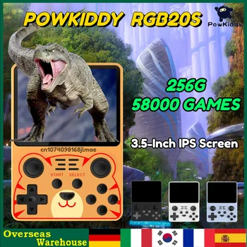 Powkiddy RGB20S Retro Rokas Spēļu Konsole Retro Atvērtā koda Sistēmu, 3,5 Collu IPS Ekrāns Iebūvēts 58000+Spēles Bērnu Dāvanas