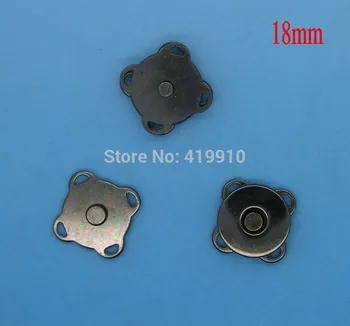 Bezmaksas piegāde -50 Komplekti Gunmetal Pogas Magnētiskie Maku Snap Skavām/ Slēgšana Maku Somā 18mm,D2535