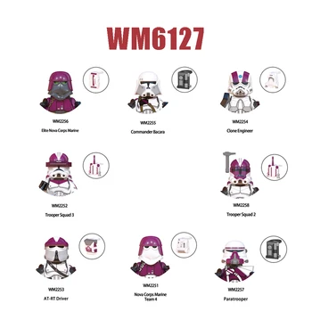 WM6127 Komandieris Celtniecības Bloki Elite Nova Korpuss Jūras Statuetes Vadītāja Ķieģeļi 3 Trooper Squad 2 Attēls Bērniem Rotaļlietas
