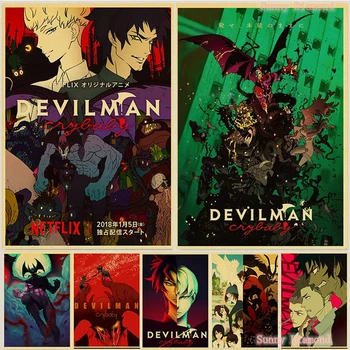 Anime Dimanta Krāsošana Devilman Crybaby Karikatūra Puzzle Izšuvumi Mozaīkas Attēlu Cross Stitch Komplekti Istabas Mājas Apdare Cuadros