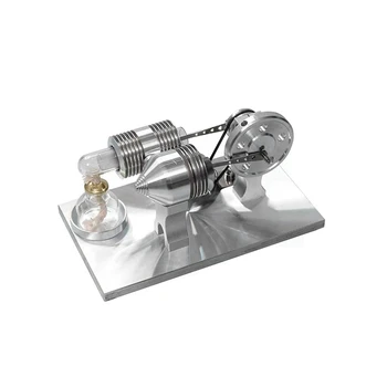 Stirling Sabalansētu Dzinēja Modelis Var Sākt Degvielas Mini Metāla Saliktas Rotaļlietas, Fizikas Eksperimentālās Izglītības Aids