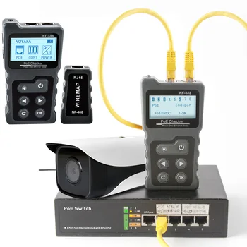 NF-488 LCD Tīkla PoE Pārbaudes Testeris Power Over Ethernet cat5 cat6 STP UTP Lan Kabeli Testeri Cilpa Testa Rīks