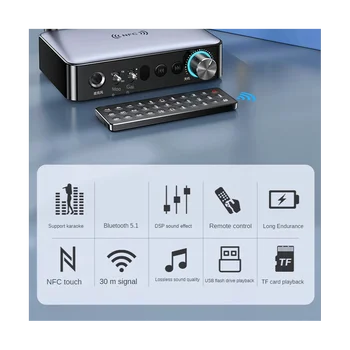 Bluetooth Uztvērēju, Raidītāju 5.1 NFC, Stereo 3,5 mm AUX Koaksiālo RCA Bezvadu Audio Adapteris Mikrofona Dziedāt TV